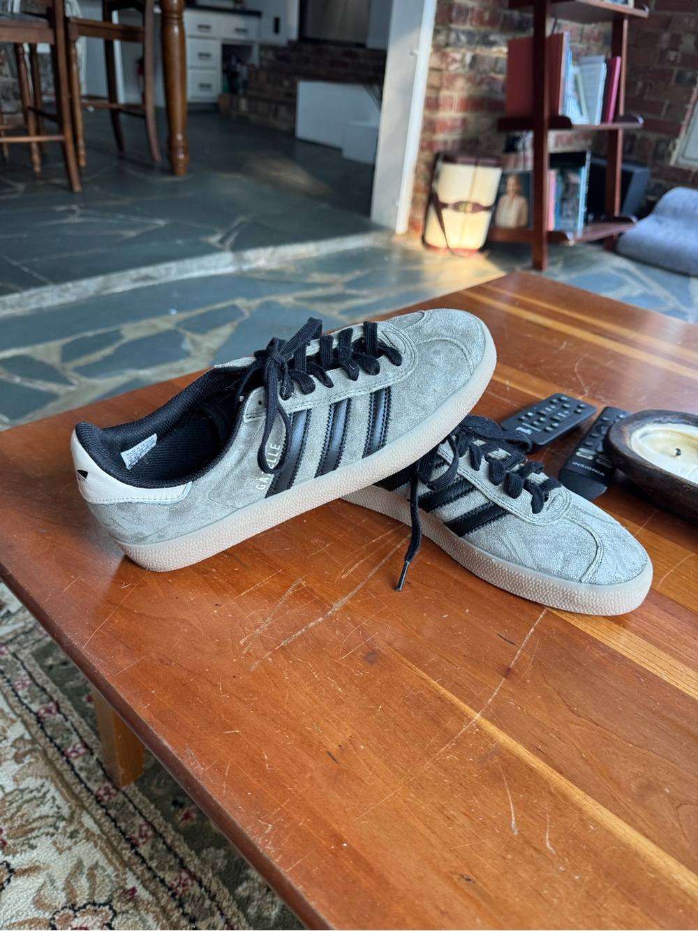 Adidas Olive Green Suede Gazelle Sneakers with Black Stripes